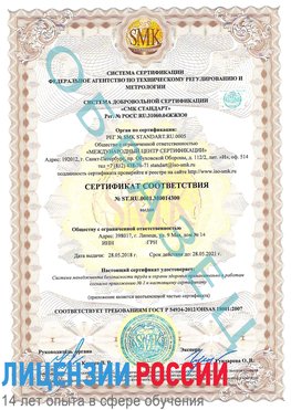 Образец сертификата соответствия Кудымкар Сертификат OHSAS 18001